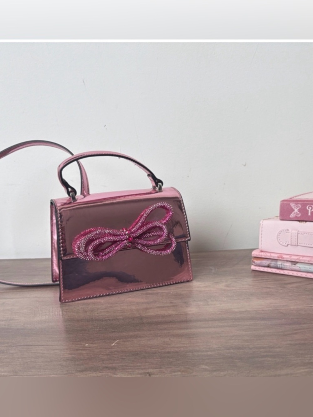ALDO Pink Metallic Mini Top-Handle Bag